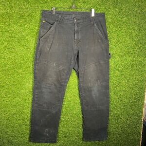 Caterpillar CAT Mens Work Pants Black Double Knee Carpenter Utility 36x30